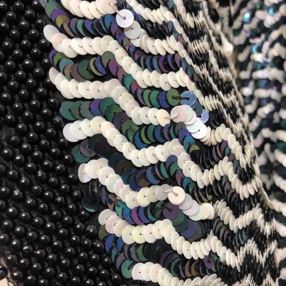 Vintage 80s NiteLine 100% Silk Sequin Blazer Small - Picture 10 of 16